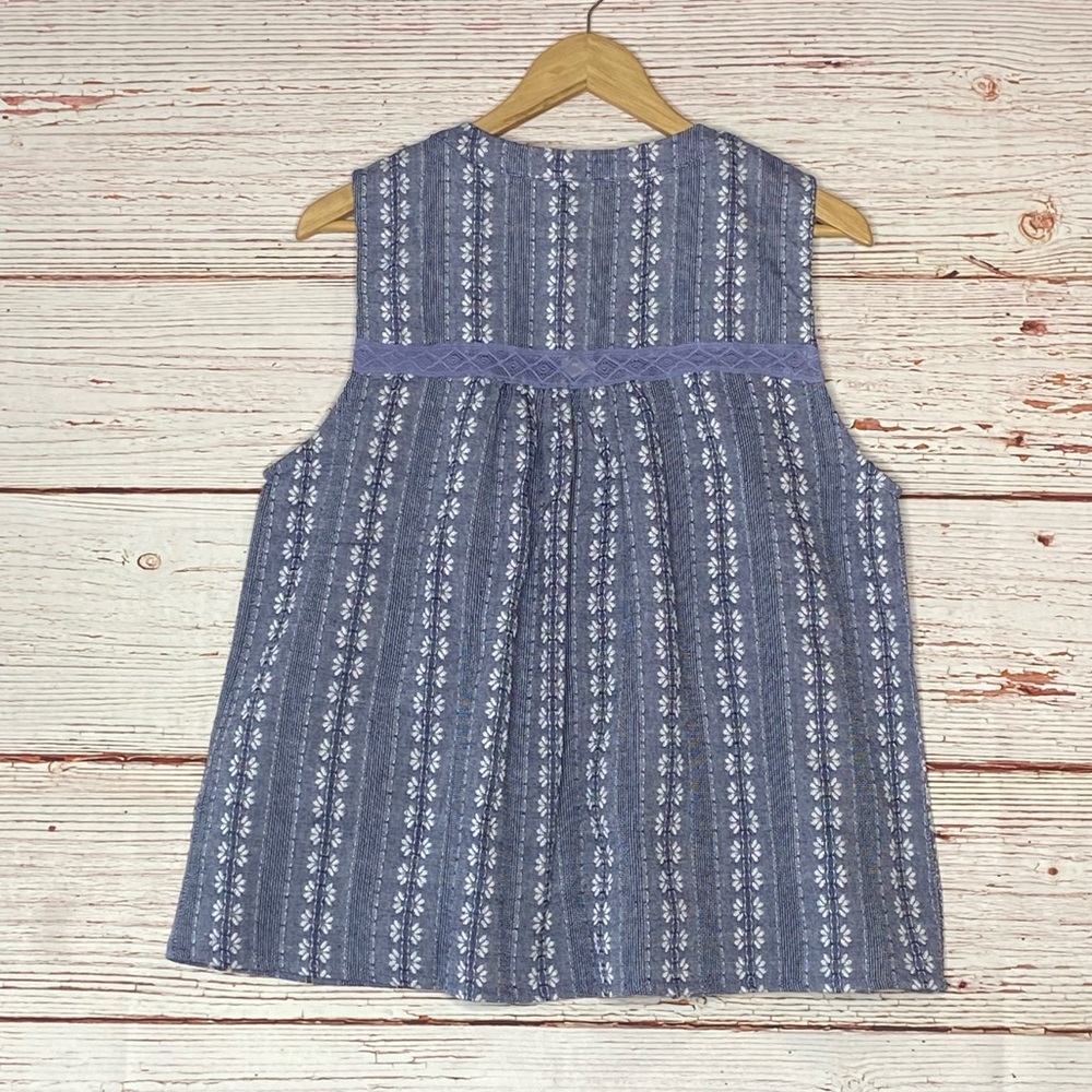 NWT Emmie Rose Chambray Sleeveless Top Sz L - Picture 11 of 15